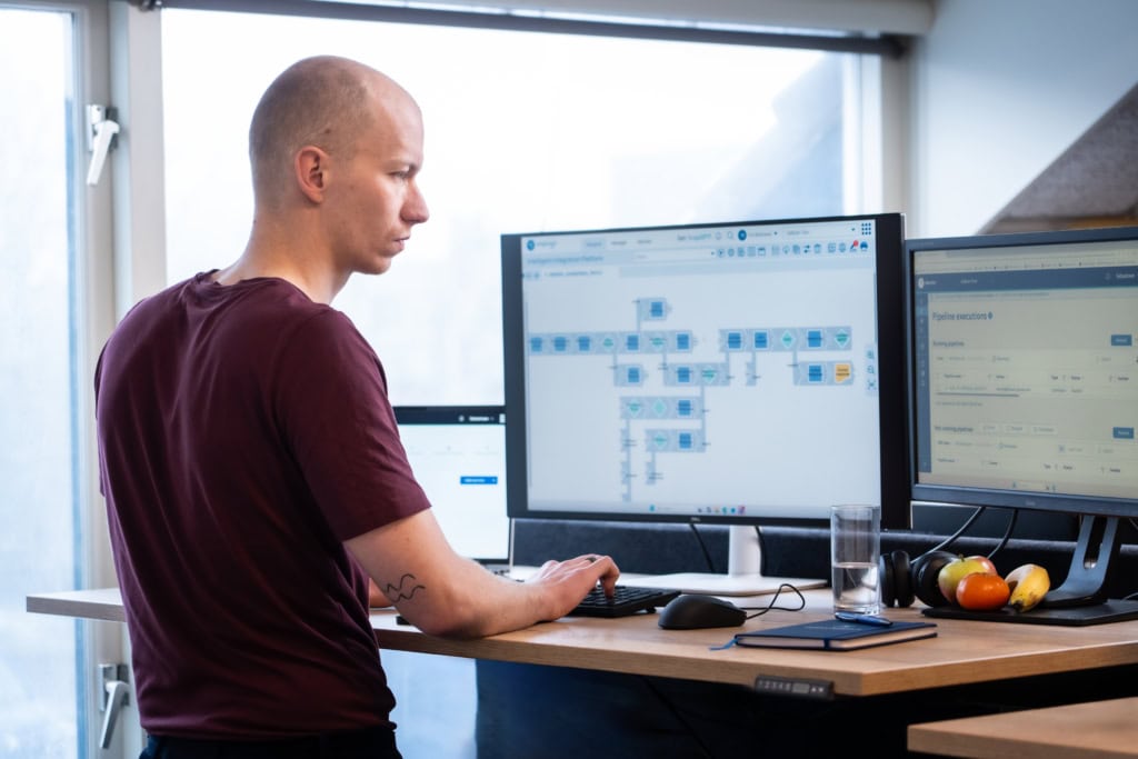 Man working behind desk