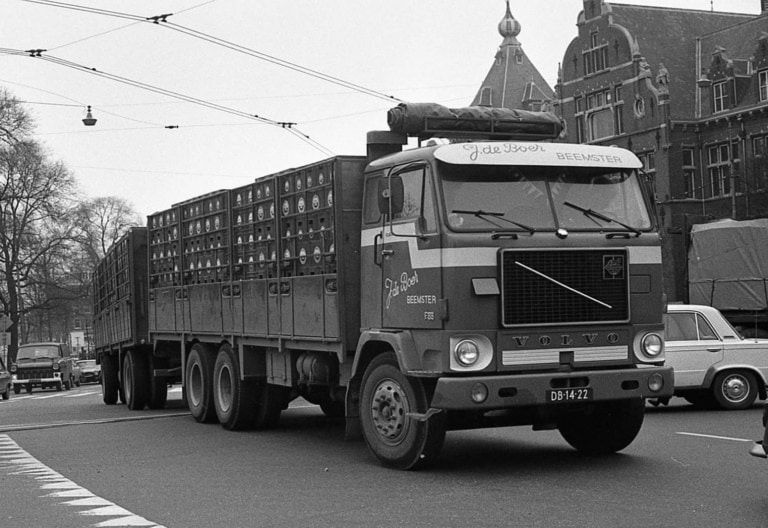 Old photo of truck transporting Amstel Bier